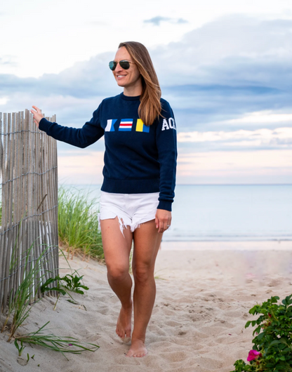 Brant Point ACK Navy Sweater - Women|11731