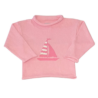 Smooth Sailing Roll Neck Sweater-Peony|12845