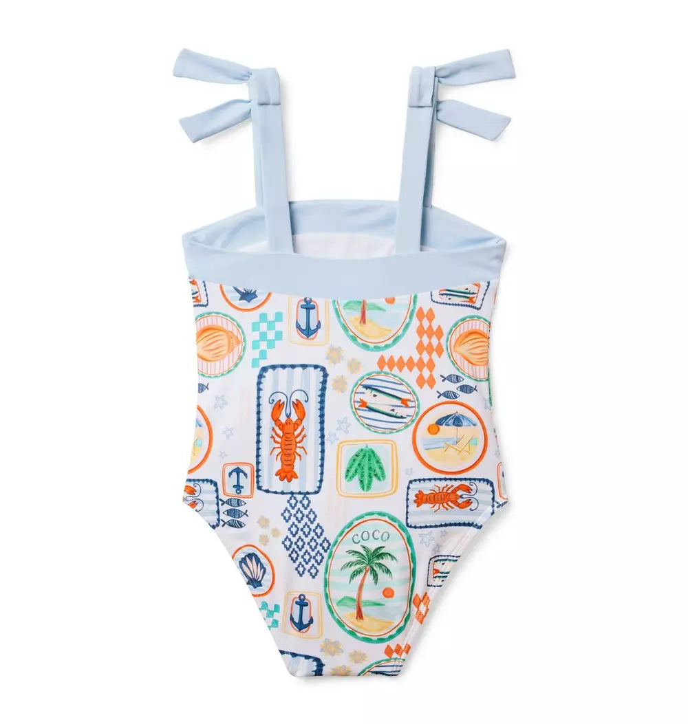 Multicolor Ocean Bow 1 Piece