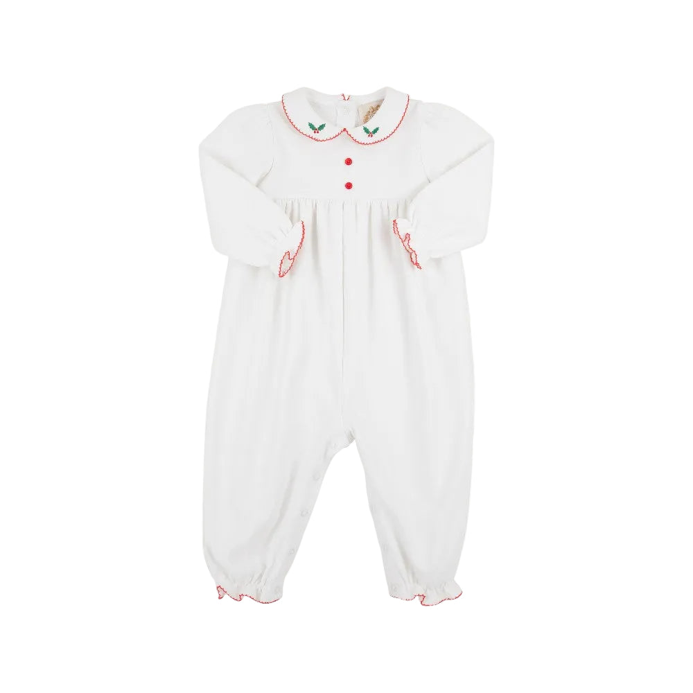 Long Sleeve Britt Romper Worth Ave White/Richmond Red/Holly|13158