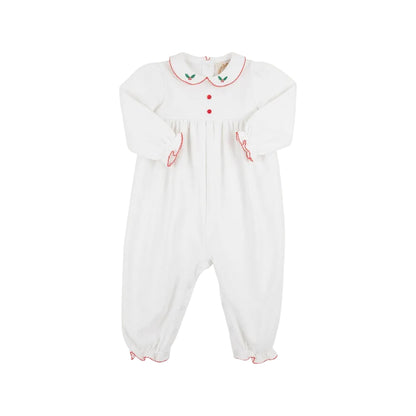 Long Sleeve Britt Romper Worth Ave White/Richmond Red/Holly|13158