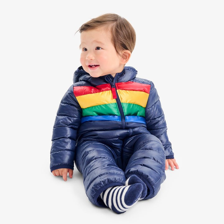 Navy Bold Rainbow Puffer Suit|5567