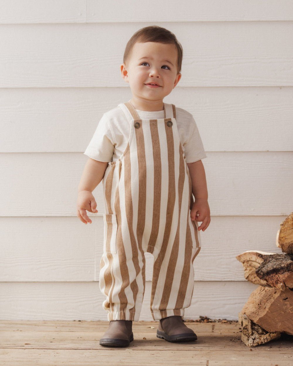 Cargo Baby Overall Fawn Pinstripe|12286
