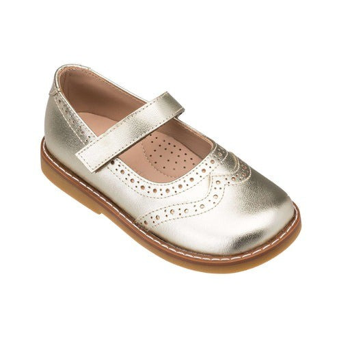 Mary Jane Metal Gold Shoes|10736