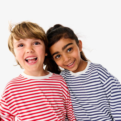 Long Sleeve Easy Stripe Tee | Ivory Lollipop Stripe|5086