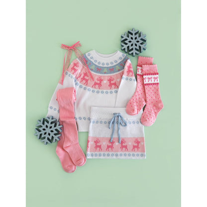 Pink Bow Scalloped Knee Socks|10408