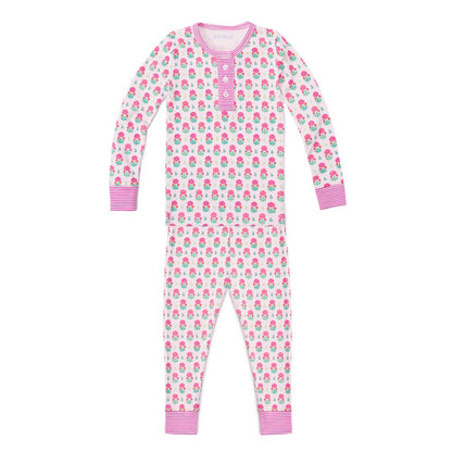 Geranium Block Two Piece Kids Henley|7388