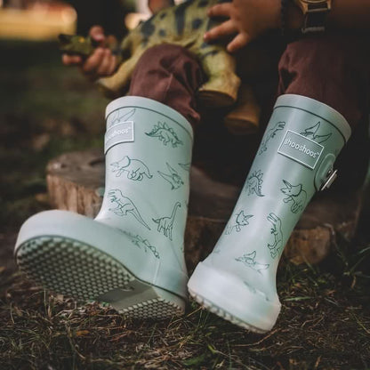 DINO ROAR WATERPROOF RAIN BOOT SAGE GREEN|10284