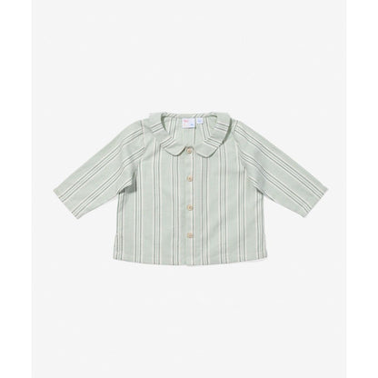 Jefferson Baby Shirt, Sage Chevron Stripe|9228