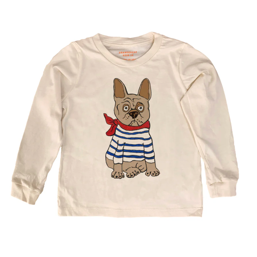 Organic Frenchie Dog Tee L/S|9558