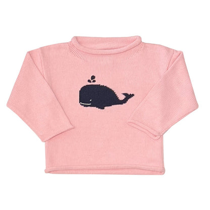 Whale Watch Roll Neck Sweater-Peony|12847