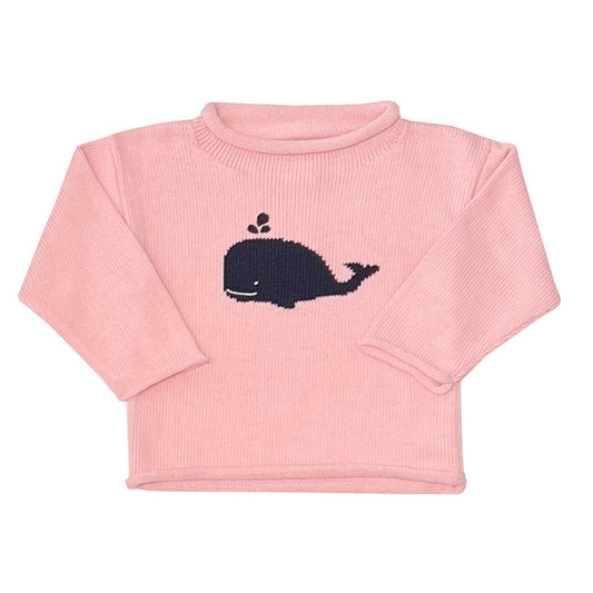 Whale Watch Roll Neck Sweater-Peony|12847