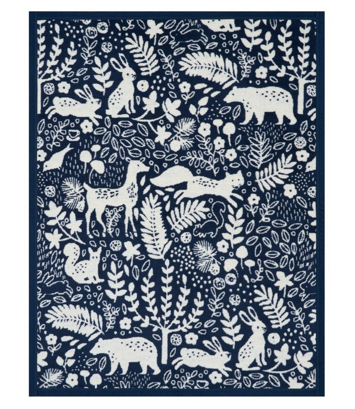 Whimsical Woods Mini Navy Blanket|10228