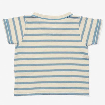 Willie Baby T-Shirt, Dusty Blue Sport Stripe|6861