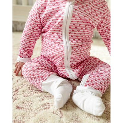 Sailor Hearts Zip Baby Onesie- Pink|8832