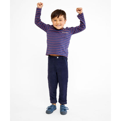 Edward T-Shirt, Navy Fine Stripe|9084