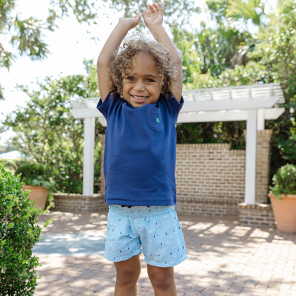 Seaside Pull on Short - Sailboats|11564