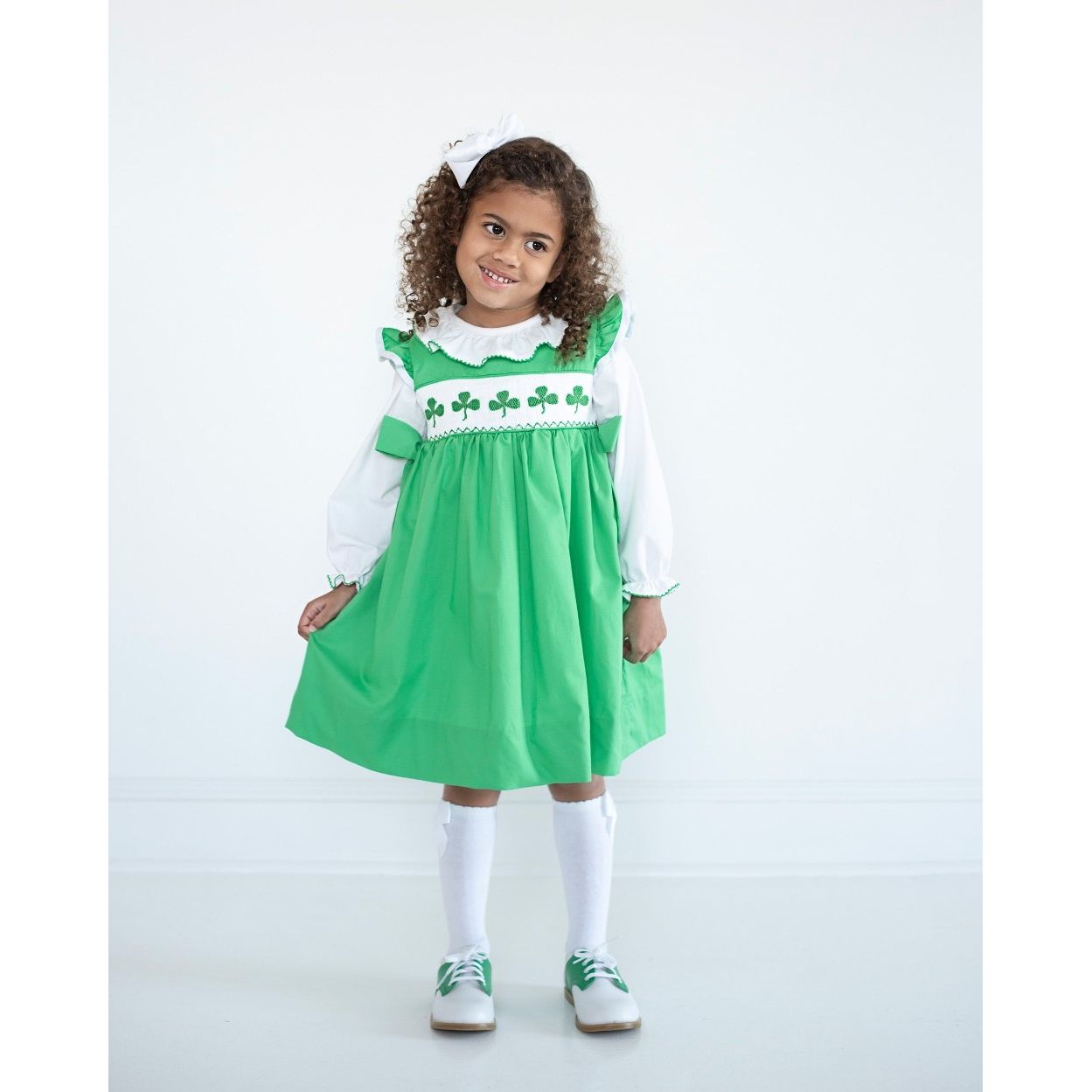 Shamrocks Smocked Green Knit Jumper|10792