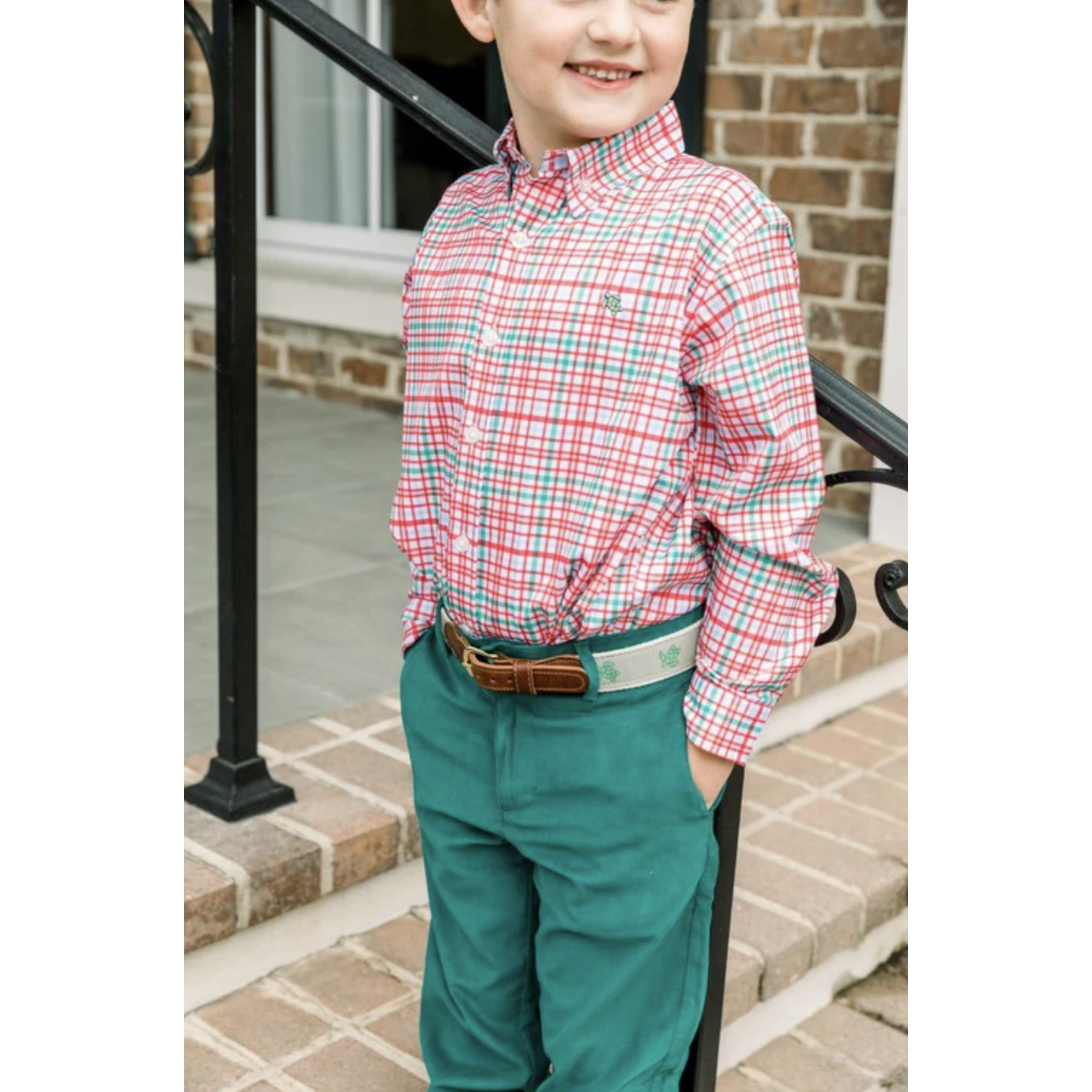 Performance Roscoe Button Down Shirt- Jingle Plaid|2854