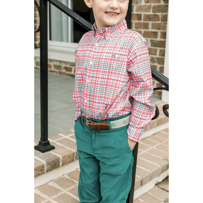Performance Roscoe Button Down Shirt- Jingle Plaid|2854