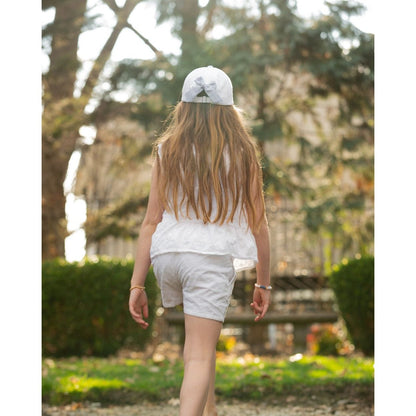 Women's American Flag Bow Baseball Hat- white|8308