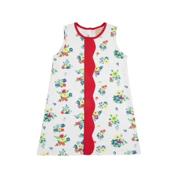 Daisy Dress - Biltmore Blooms (Buckhead Blue)/Richmond Red|11332