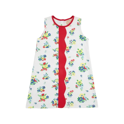 Daisy Dress - Biltmore Blooms (Buckhead Blue)/Richmond Red|11332