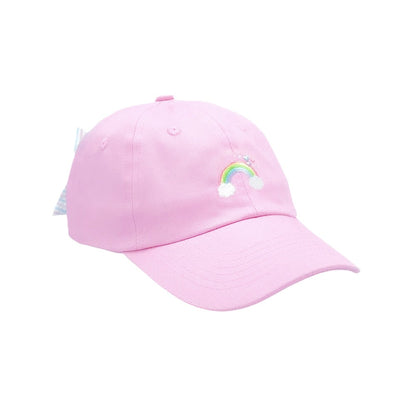 Girls' Rainbow Sparkle Bow Baseball Hat- pink|8109