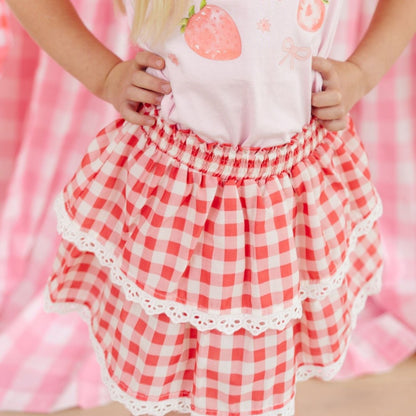 Red Gingham Skort|12598