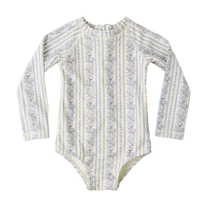 Delphine Rashguard One-Piece Blue Floral