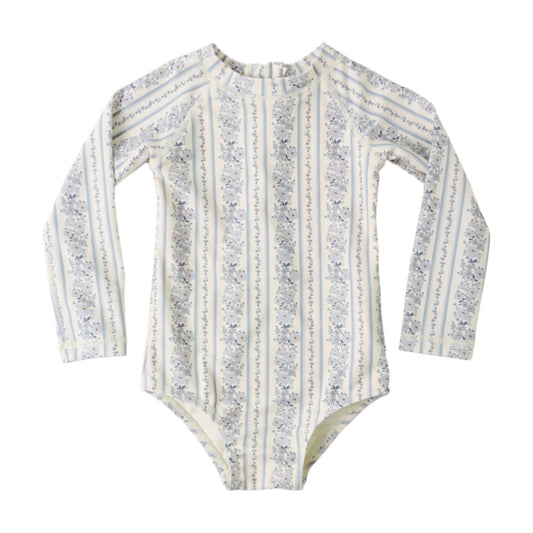 Delphine Rashguard One-Piece Blue Floral