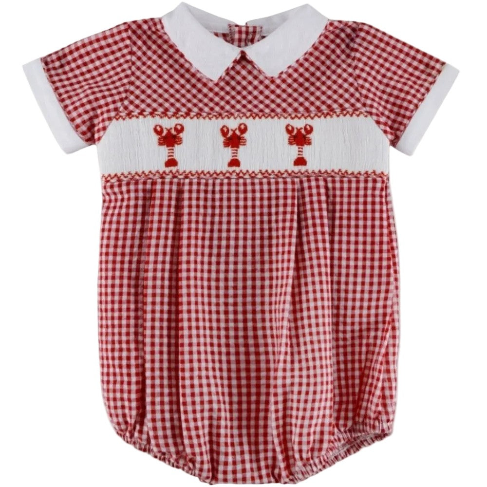 Lobster Seersucker Boy Bubble|11595