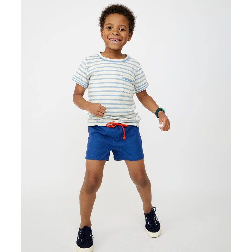 Willie T-Shirt, Dusty Blue Sport Stripe|6841