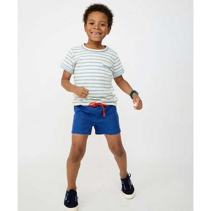 Willie T-Shirt, Dusty Blue Sport Stripe|6841