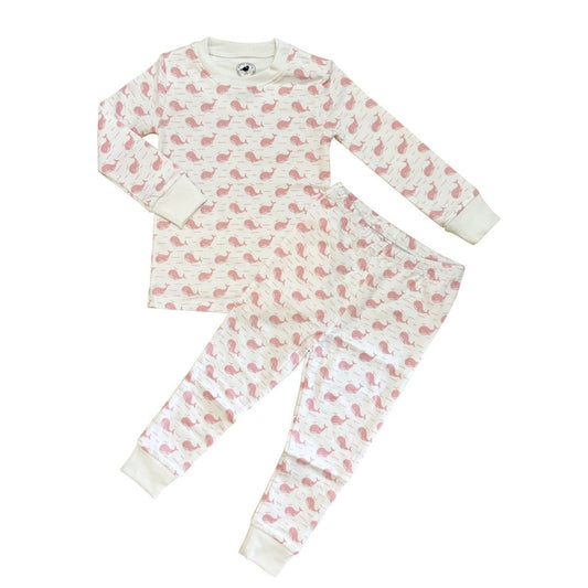 Pink Whales + Waves Pajama Set