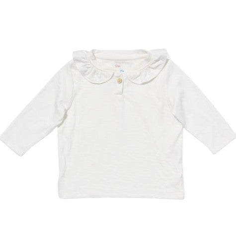 Hen Baby Shirt, Vanilla Piping|9458