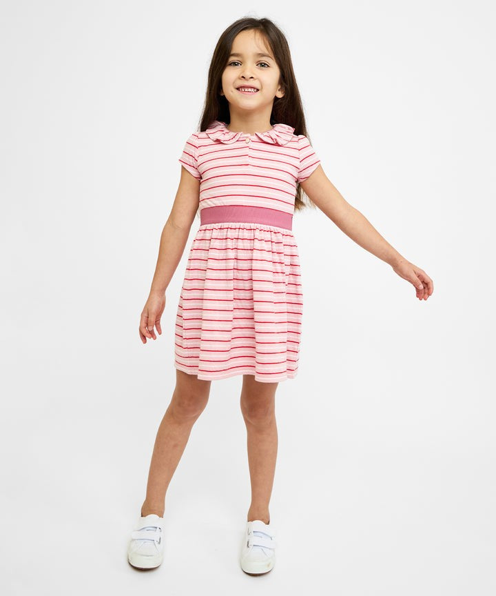 Allegra Dress, Petal Mini Stripe|10680