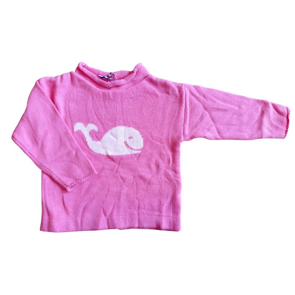 Pink Rollneck Sweater with Whale|9978