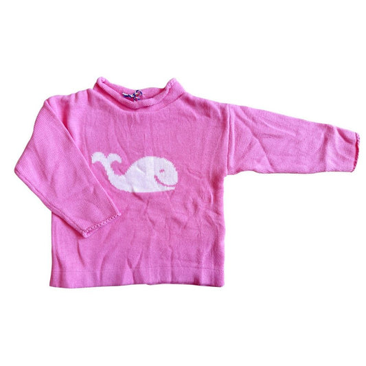 Pink Rollneck Sweater with Whale|9978