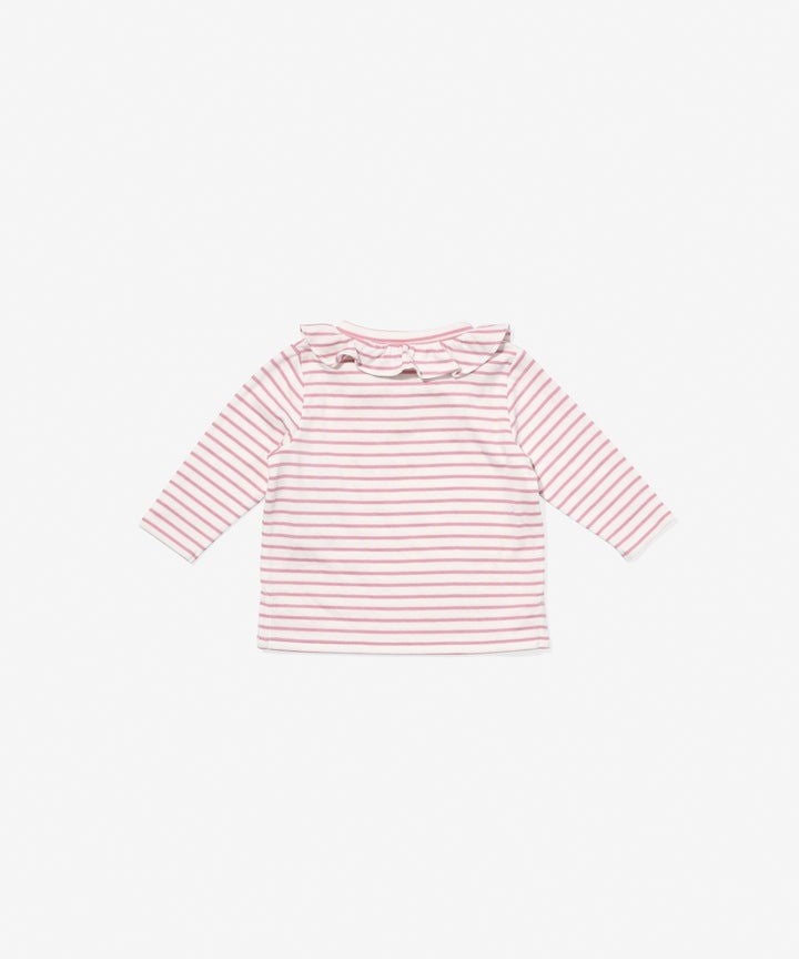 Hen Baby Shirt, Rose Mini Stripe|9454