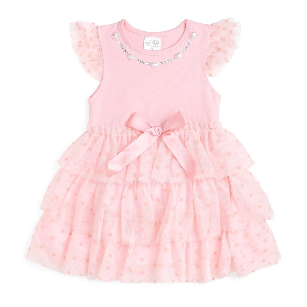 Flocked Heart Valentine's Day Tutu Dress|10640