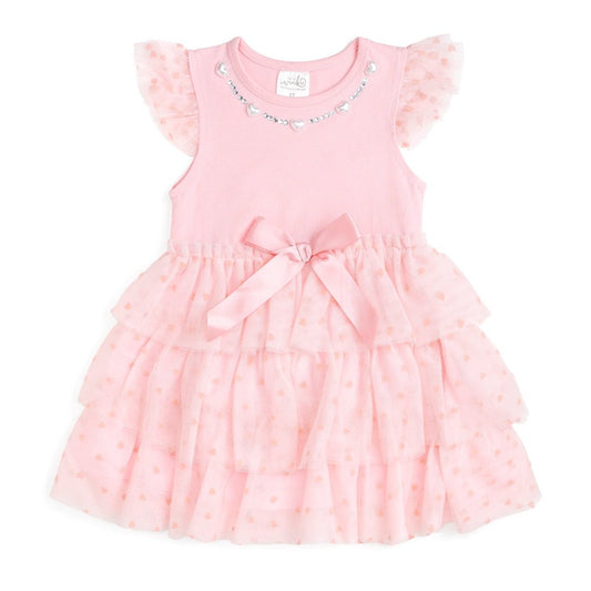 Flocked Heart Valentine's Day Tutu Dress|10640