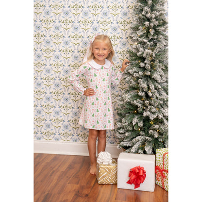 Presley Kait Preppy Christmas Long Sleeve Dress