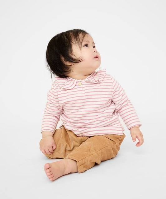 Hen Baby Shirt, Rose Mini Stripe|9453