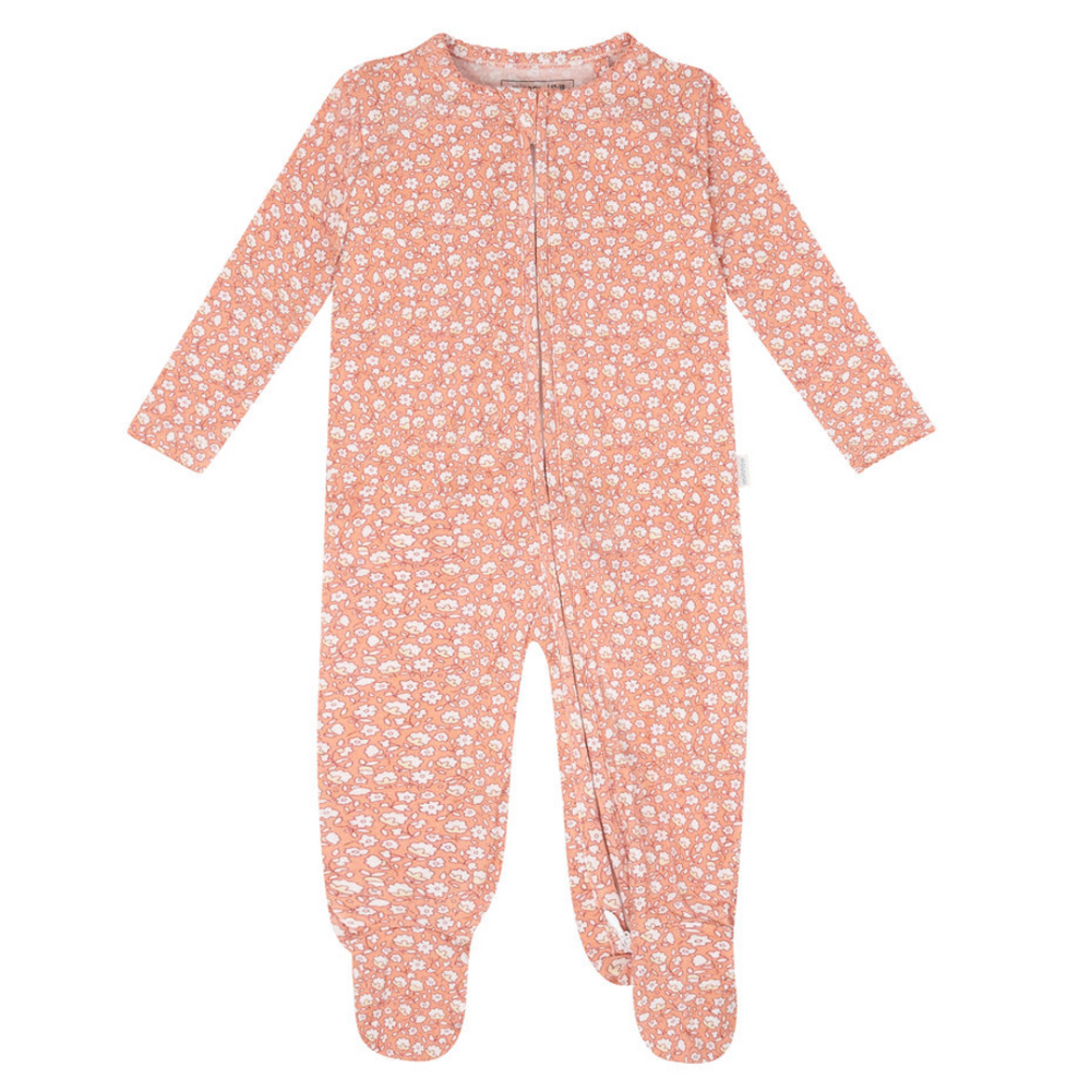 Baby Melone Floral Pima Footie|12777