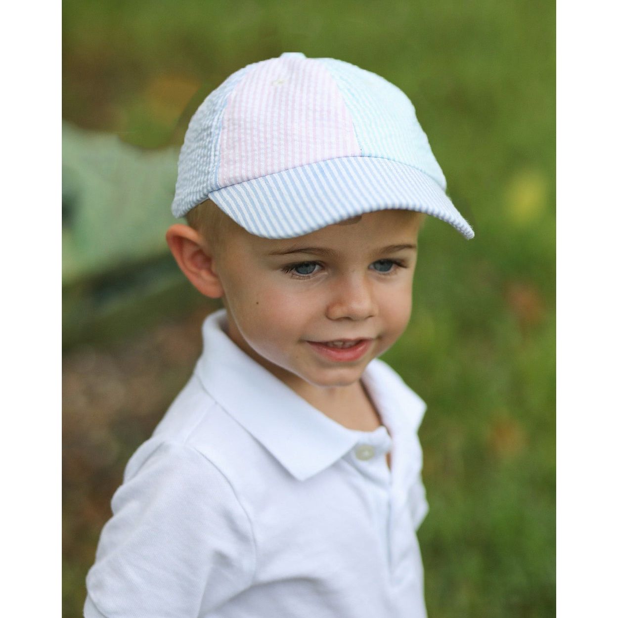 Boys' Multicolor Seersucker Baseball Hat- multi|8140