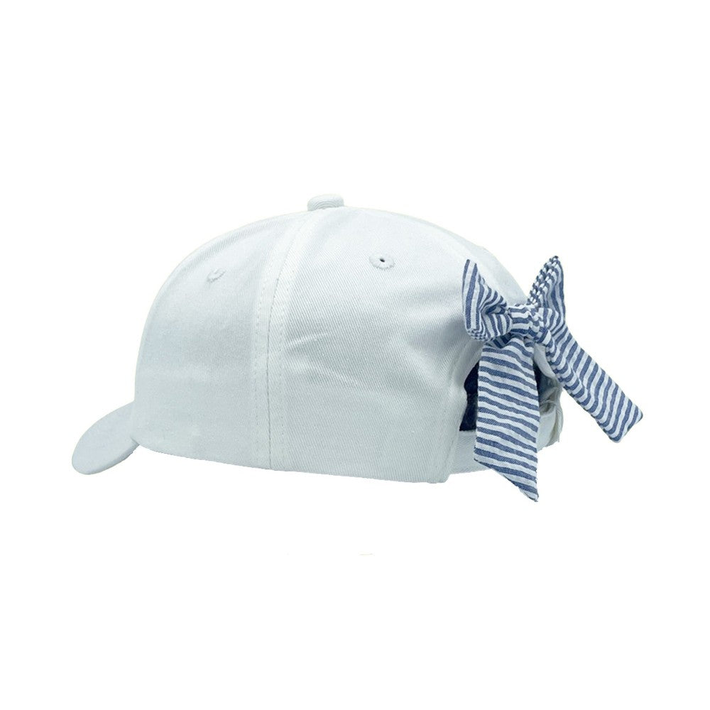 Women's American Flag Bow Baseball Hat- white|8310