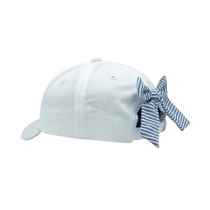 Women's American Flag Bow Baseball Hat- white|8310