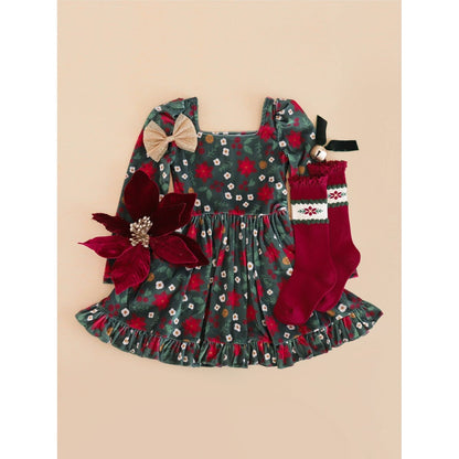 Poinsettia Lace Top KNee Socks|10403