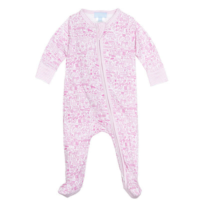 Nantucket Zip Baby Romper- Peony Pink|4953